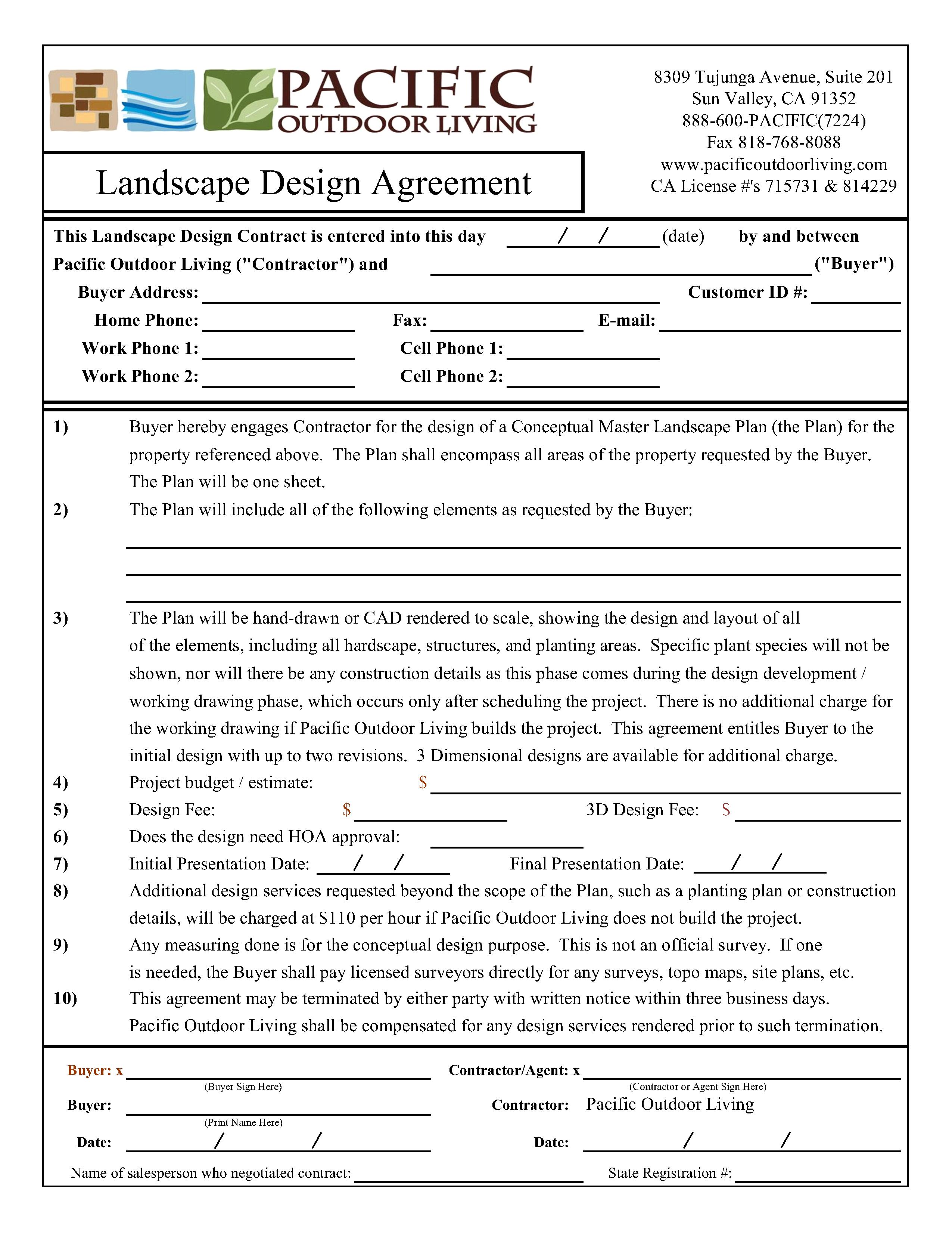 LANDSCAPE DESIGN AGREEMENT (LDA) [LDA]